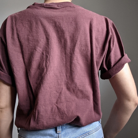 (2/$10) Vintage cotton tee in muted red - Picture 2 of 2